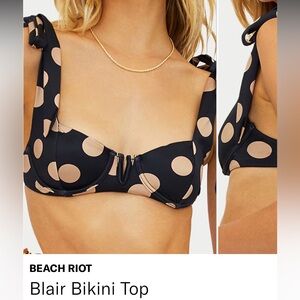 Beach Riot Blair Bikini Top - Black and Cream